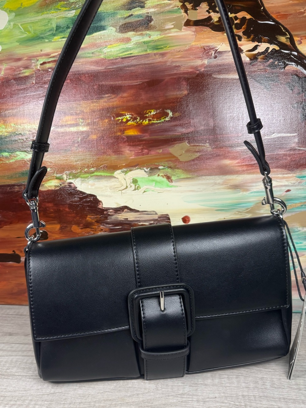 Lambert Elsie Black Vegan Leather Shoulder Bag NWT